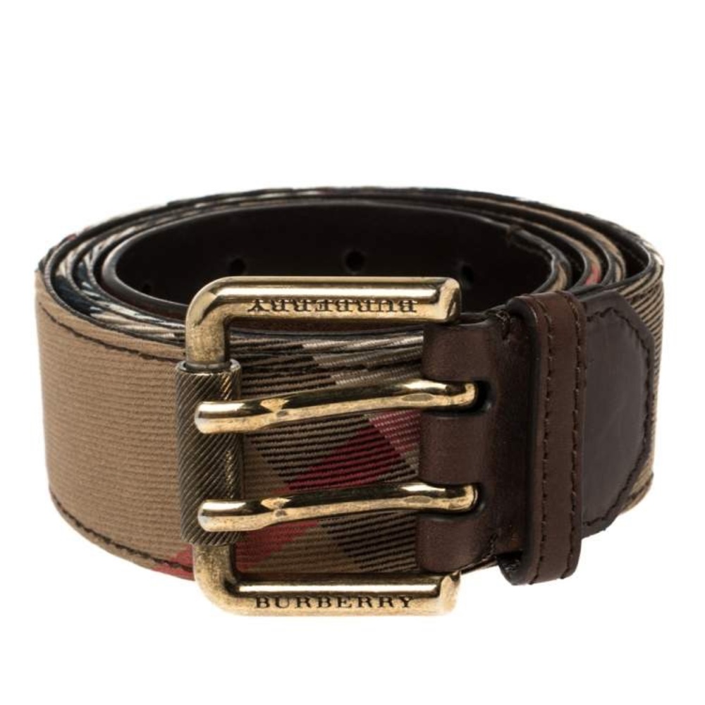 Burberry
Burberry Beige/Brown House Check Canvas and Leather Buckle Belt 100 CM